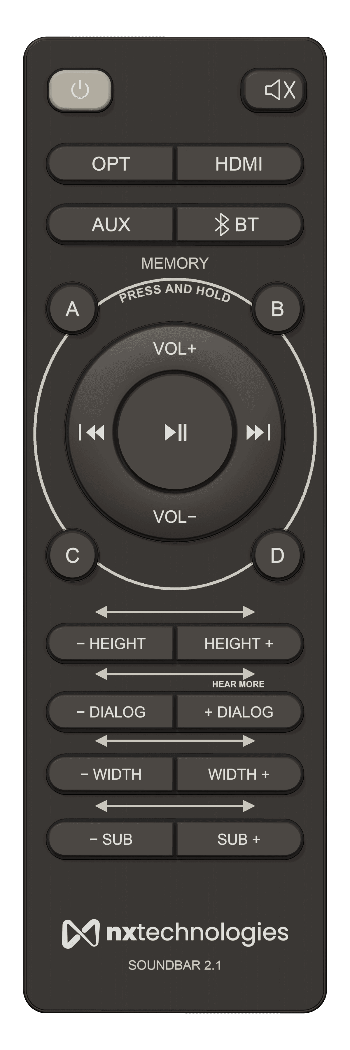 NXBAR 2.1 remote control